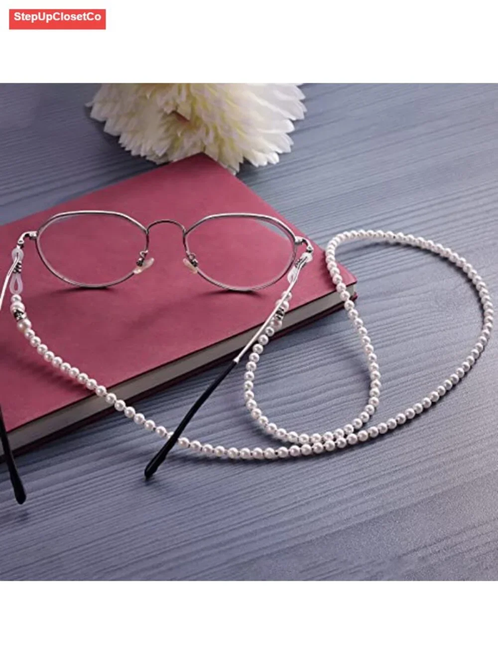 Acrylic Beaded Pearl Eyeglass Chain Sunglasses Strap 29 inch